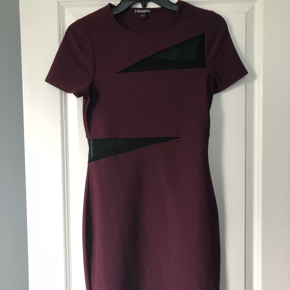 Express Burgundy dress with cut outs